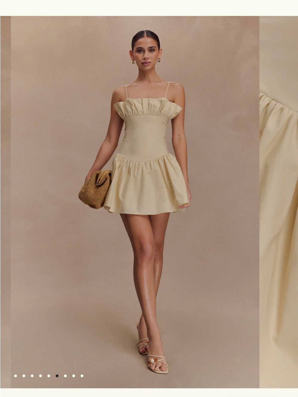 Meshki Cream Ruffle Mini Dress